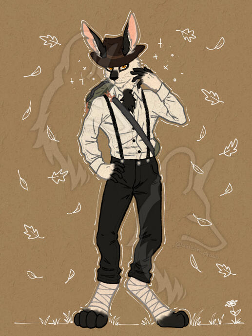 Full body - 1 OC - lineart + colored - standard - anthro