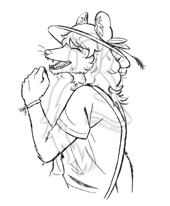 Half body - 1 OC - lineart - standard - anthro